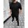 Megaman Oversize Herren T-Shirt mit Tasche Long-Tee Basic Shirt Longshirt Premium Qualität Tops Kurzarm Fashion Schwarz