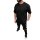 Megaman Oversize Herren T-Shirt mit Tasche Long-Tee Basic Shirt Longshirt Premium Qualität Tops Kurzarm Fashion Schwarz