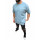 Megaman Oversize Herren T-Shirt mit Tasche Long-Tee Basic Shirt Longshirt Premium Qualität Tops Kurzarm Fashion Blau