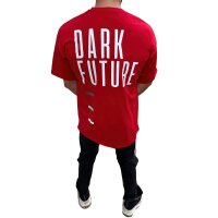 Megaman "DARK FUTUTE" Oversize T-Shirt Herren Sommer Longtee Print Premium Qualität Basic Shirt Rot