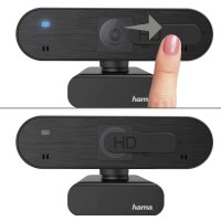 Hama Webcam C-600 Pro 1080p Full HD mit Stereo Mikrofon (PC Webcam mit Autofokus und intelligenter Belichtung für Homeoffice und Gaming, 360 Grad schwenkbar, mit Kamera-Abdeckung, 1/4 Zoll Gewinde für Stative)