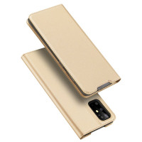 Buch Tasche kompatibel mit SAMSUNG GALAXY A22 4G (A225F) Handy Hülle Etui Brieftasche Schutzhülle mit Standfunktion, Kartenfach Gold