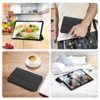 Dux Ducis Buch Tasche Hartschale mit Smart Sleep Standfunktion kompatibel mit SAMSUNG GALAXY TAB A7 LITE (T220) Tablet Hülle Etui Brieftasche Schutzhülle Schwarz