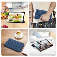 Dux Ducis Buch Tasche Hartschale mit Smart Sleep Standfunktion kompatibel mit SAMSUNG GALAXY TAB A7 LITE (T220) Tablet Hülle Etui Brieftasche Schutzhülle Blau