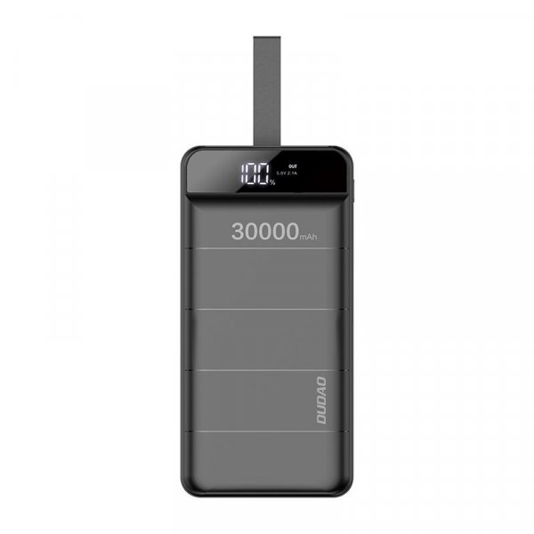 Dudao Power Bank 30000 mAh 3x USB mit LED-Taschenlampe Ladegerät für Smartphones, Tablet schwarz