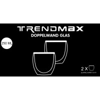 Zellerfeld Trendmax 2er Set Teegläser Thermoglas Kaffeegläser Doppelwand 250ml ideal für Tee, Kaffee, Kakao, Cappucino