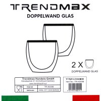 Zellerfeld Trendmax 2er Set Teegläser Thermoglas Kaffeegläser Doppelwand 250ml ideal für Tee, Kaffee, Kakao, Cappucino