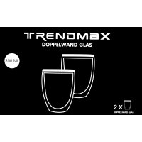 Zellerfeld Trendmax 2er Set Teegläser Thermoglas Kaffeegläser Doppelwand 350ml ideal für Tee, Kaffee, Kakao, Cappucino