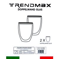 Zellerfeld Trendmax 2er Set Teegläser Thermoglas Kaffeegläser Doppelwand 350ml ideal für Tee, Kaffee, Kakao, Cappucino