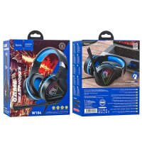 Hoco Gaming Headset für PC, Laptop Stereo Virtual Surround Sound, mit Mikrofon LED-Beleuchtung Over-Ear Kopfhörer Ohrhörer, schwarz