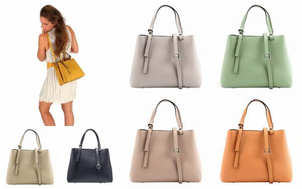 Marco Venezia "Lilly" Klassische Handtasche Umhängetasche für Frauen Mode Fashion aus Rindsleder Cross-Body-Bag
