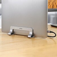 Ugreen Aluminium Vertikaler Ständer Halter Ständer Laptopständer für MacBook Laptop Tablet Silber