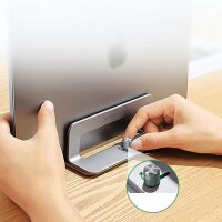 Ugreen Aluminium Vertikaler Ständer Halter Ständer Laptopständer für MacBook Laptop Tablet Silber