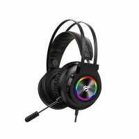 Hoco Gaming Headset für PC, Laptop Stereo Virtual Surround Sound, mit Mikrofon LED-Beleuchtung Over-Ear Kopfhörer Ohrhörer, schwarz