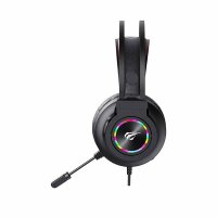 Hoco Gaming Headset für PC, Laptop Stereo Virtual Surround Sound, mit Mikrofon LED-Beleuchtung Over-Ear Kopfhörer Ohrhörer, schwarz