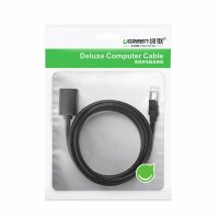 Ugreen Verlängerungskabel Ethernet RJ45 Cat 6 FTP 1000Mbps 1m Verbinder Adapter Netzwerk Ethernet-Kabel Schwarz