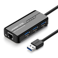 Ugreen HUB Splitter 3x USB 3.0 externer Netzwerkadapter...