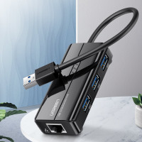 Ugreen HUB Splitter 3x USB 3.0 externer Netzwerkadapter...