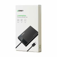 Ugreen Festplattengehäuse HDD SSD SATA 2,5 USB 3.2 Gen 1 USB SuperSpeed + Kabel schwarz