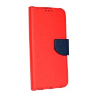 cofi1453® Buch Tasche "Fancy" kompatibel mit XIAOMI REDMI NOTE 10 Handy Hülle Etui Brieftasche Schutzhülle mit Standfunktion, Kartenfach Rot-Blau