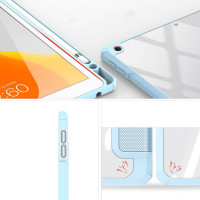 Dux Ducis Toby Eco-Leather Tablet-Ledertasche Schale Cover für iPad 7/8 10.2" mit Smart-Sleep Funktion Wake-Up Stifthalter Schutzhülle in Blau