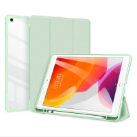 Dux Ducis Toby Eco-Leather Tablet-Ledertasche Schale Cover für iPad 7/8 10.2" mit Smart-Sleep Funktion Wake-Up Stifthalter Schutzhülle in Grün