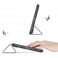 Dux Ducis Toby Eco-Leather Tablet-Ledertasche Schale Cover für Samsung Galaxy Tab A7 Lite (T220) mit Smart-Sleep Funktion Wake-Up Stifthalter Schutzhülle Schwarz