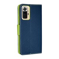 cofi1453® Buch Tasche "Fancy" kompatibel mit XIAOMI REDMI NOTE 10 PRO MAX Handy Hülle Etui Brieftasche Schutzhülle mit Standfunktion, Kartenfach Blau-Grün