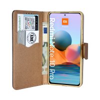 cofi1453® Buch Tasche "Fancy" kompatibel mit XIAOMI REDMI NOTE 10 PRO Handy Hülle Etui Brieftasche Schutzhülle mit Standfunktion, Kartenfach Schwarz-Gold