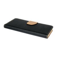 cofi1453® Buch Tasche "Fancy" kompatibel mit XIAOMI REDMI NOTE 10 PRO Handy Hülle Etui Brieftasche Schutzhülle mit Standfunktion, Kartenfach Schwarz-Gold