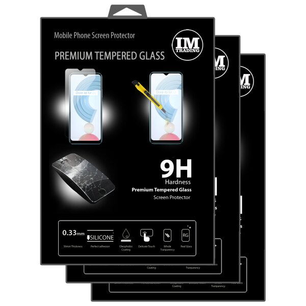 cofi1453 3X Panzer Schutz Glas 9H Tempered Glass Display Schutz Folie Display Glas Screen Protector kompatibel mit Realme C21