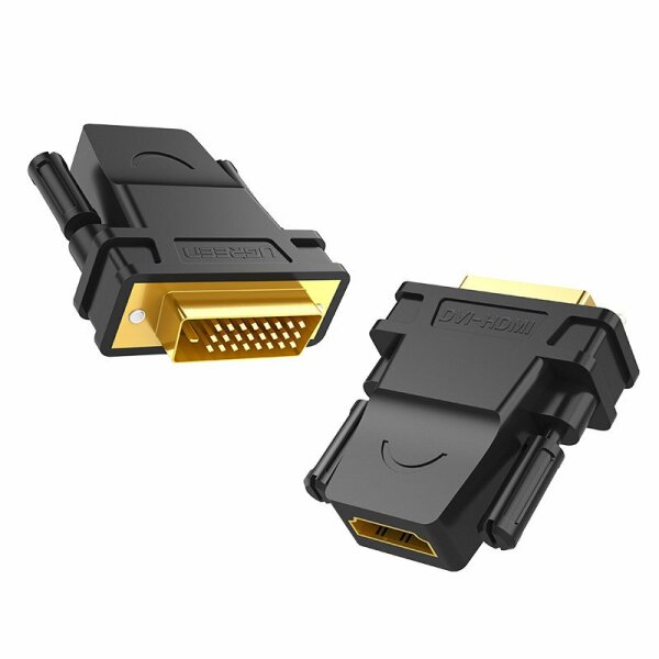 Ugreen HDMI Adapter (weiblich) auf DVI 24 + 1 (männlich) FHD 60 Hz Adapter DVI und HDMI für Monitor schwarz