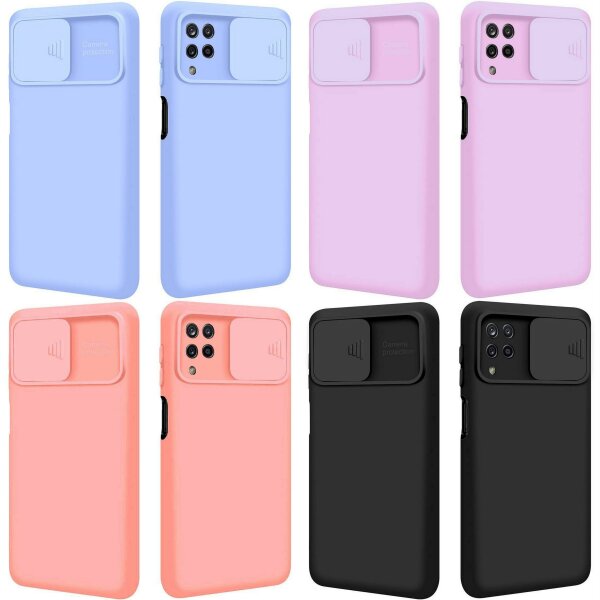 cofi1453® 360 Grad Schutz CamShield Silikon Cover Case Slim Handyhülle Schutzhülle mit Kameraschutz Kameraabdeckung kompatibel mit Samsung Galaxy A22 4G (A225F)