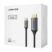 Ugreen Kabel HDMI Kabel - USB Typ C 4K 60 Hz 1,5 m Videokabel Adapter schwarz-grau