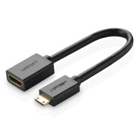 Ugreen Adapterkabel HDMI Adapter (weiblich) - Mini HDMI (männlich) 4K 60 Hz Ethernet HEC ARC Audio 32 Kanäle 22 cm schwarz