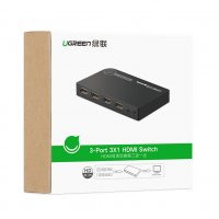 Ugreen Switch Splitter Splitter Switch HDMI - 3x HDMI 3D 4K 7,5 Gbps 36 Bit pro Kanal schwarz