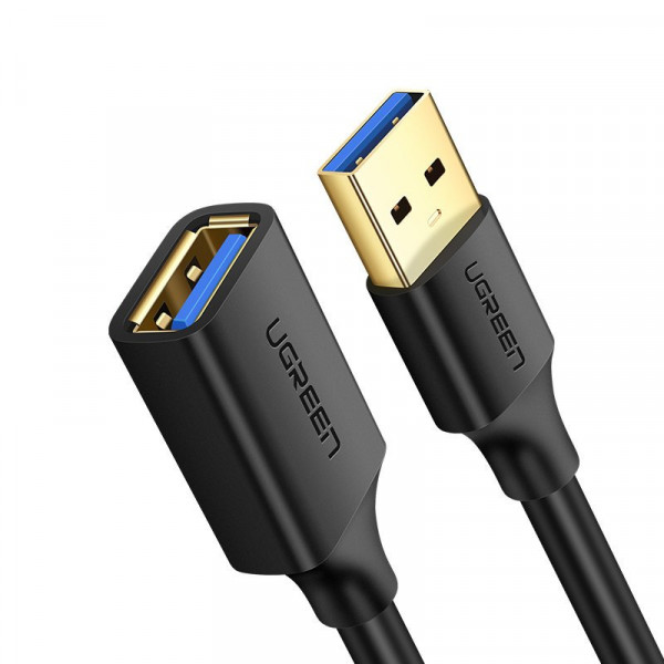 Ugreen Kabel Verlängerungsadapter USB 3.0 (weiblich) - USB 3.0 (männlich) Kabel für Computer, Smartphones USB-Adapter schwarz
