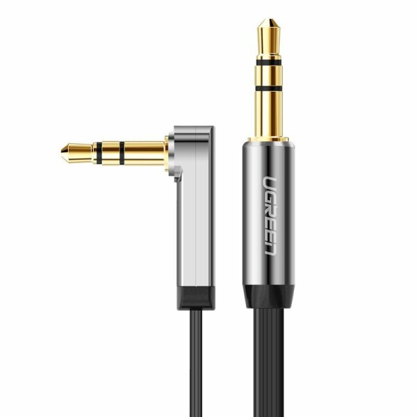 Ugreen Flachwinkelkabel AUX Audiokabel 3,5 mm Miniklinke 0,5 m schwarz