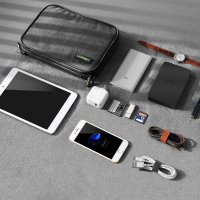 Ugreen Case Festplattenbox HDD SSD Telefonkabel Smartphone Netzteil Tasche Zubehör 24,5 x 17,5 x 5 cm grau