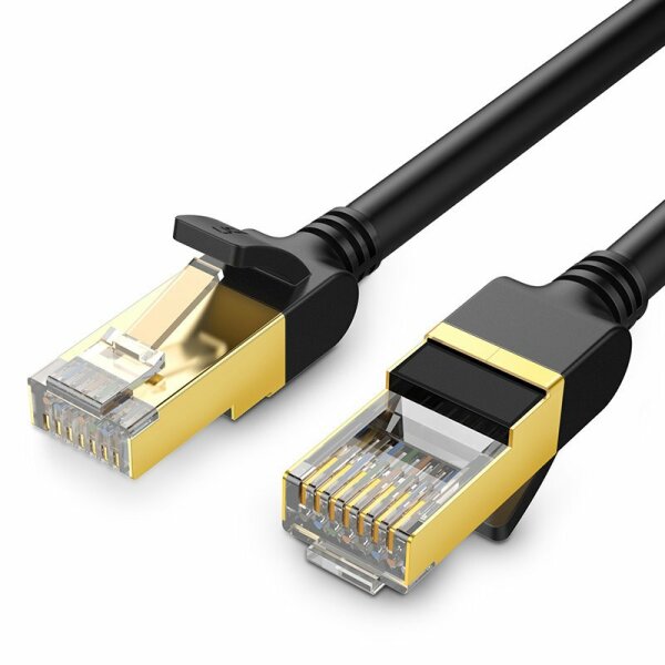 Ugreen Kabel Internetkabel Netzwerk Ethernet Patchkabel RJ45 Cat 7 STP LAN 10 Gbps 1m Schwarz