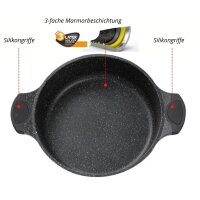 Aluguss Tajine Tagine Ø28cm Induktion Silikongriffe Gartopf Dampfgarer Bräter schwarz