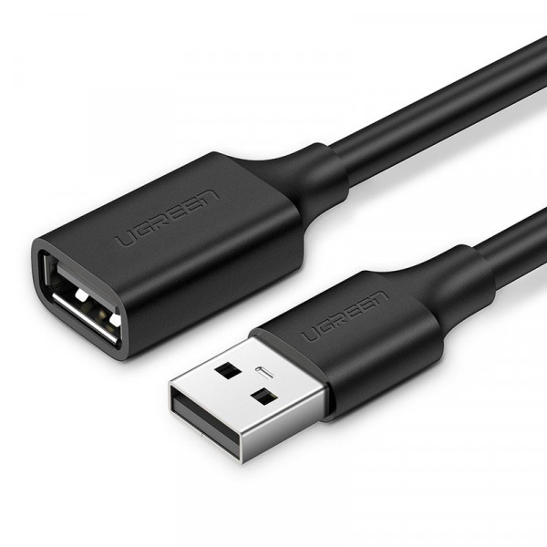 Ugreen 1m Kabel Verlängerungsadapter USB 2.0 (weiblich) - USB 2.0 (männlich) Kabel für Computer, Smartphones USB-Adapter schwarz