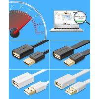 Ugreen 1m Kabel Verlängerungsadapter USB 2.0 (weiblich) - USB 2.0 (männlich) Kabel für Computer, Smartphones USB-Adapter schwarz