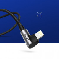 Ugreen 90 Grad 1M MFI 2,4A Ladekabel Winkel USB Kabel abgewinkelt Nylon geflochten Schnellladegerät Daten Sync L Form Kabeladapter für iPhone Modelle