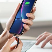 Ugreen 90 Grad 1M MFI 2,4A Ladekabel Winkel USB Kabel abgewinkelt Nylon geflochten Schnellladegerät Daten Sync L Form Kabeladapter für iPhone Modelle