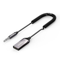 Ugreen USB Wireless Bluetooth 5.0 AUX-Adapterbuchsenkabel Heimlautsprecheranschluss Autolautsprecheranschluss HiFi Sound Mikrofon kompatibel mit Smartphones und kabelgebundenen Lautsprechern schwarz