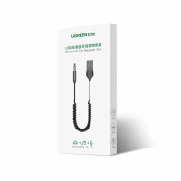 Ugreen USB Wireless Bluetooth 5.0 AUX-Adapterbuchsenkabel Heimlautsprecheranschluss Autolautsprecheranschluss HiFi Sound Mikrofon kompatibel mit Smartphones und kabelgebundenen Lautsprechern schwarz