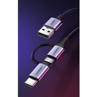 Ugreen Kabel 2in1 USB - Micro USB / USB Typ C Kabel 1m...