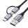 Ugreen Kabel 2in1 USB - Micro USB / USB Typ C Kabel 1m 2,4A Ladekabel Adapter für Smartphones schwarz