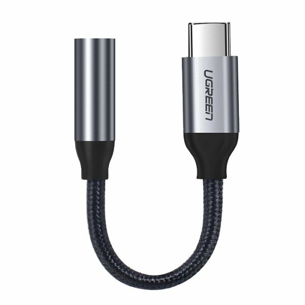 Ugreen Adapter Typ-C auf 3,5mm Aux Kabel Stecker Klinke für Smartphones Audio-Adapter schwarz